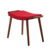 Manhattan Comfort Geta Ottoman in Red and Antique Walnut OT001-RD